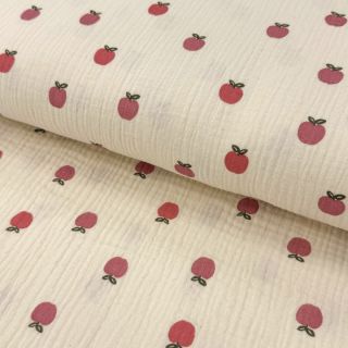 Muślin double gauze Fruits apple natural