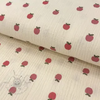 Muślin double gauze Fruits apple natural