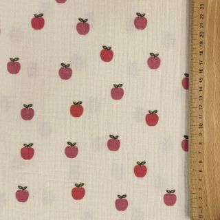 Muślin double gauze Fruits apple natural
