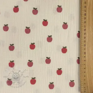 Muślin double gauze Fruits apple natural
