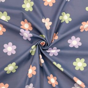 Tkanina przeciwdeszczowa Flowers jeans
