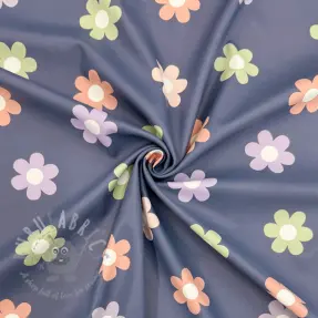 Tkanina przeciwdeszczowa Flowers jeans