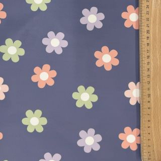 Tkanina przeciwdeszczowa Flowers jeans