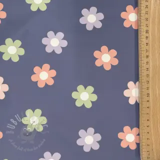Tkanina przeciwdeszczowa Flowers jeans