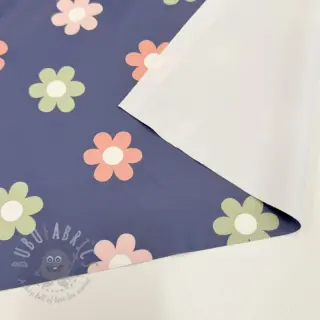Tkanina przeciwdeszczowa Flowers jeans