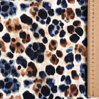 Wiskoza SATIN Animal skin ecru digital print