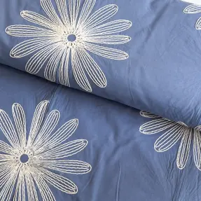 Bawełniana tkanina EMBROIDERY Flowie jeans