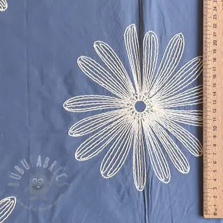 Bawełniana tkanina EMBROIDERY Flowie jeans