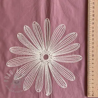 Bawełniana tkanina EMBROIDERY Flowie mauve