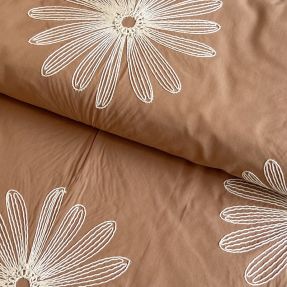 Bawełniana tkanina EMBROIDERY Flowie cinnamon