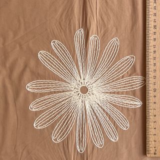 Bawełniana tkanina EMBROIDERY Flowie cinnamon