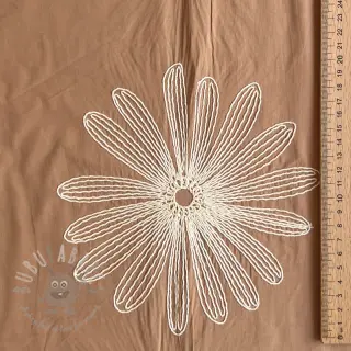 Bawełniana tkanina EMBROIDERY Flowie cinnamon