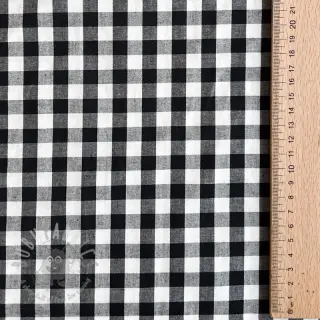 Bawełniana tkanina Checks black white 1-side border
