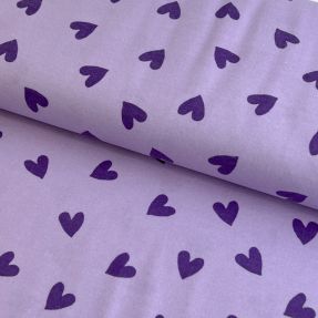 Bawełniana tkanina FLANNEL Hearts lavender