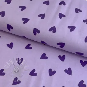 Bawełniana tkanina FLANNEL Hearts lavender