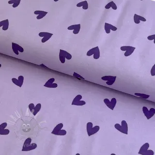 Bawełniana tkanina FLANNEL Hearts lavender