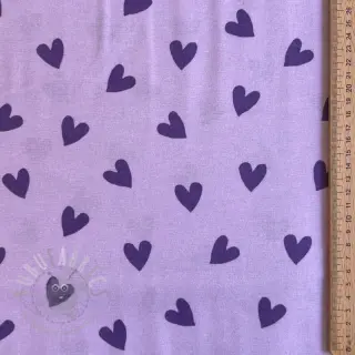 Bawełniana tkanina FLANNEL Hearts lavender