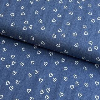 Bawełniana tkanina JEANS Hearts