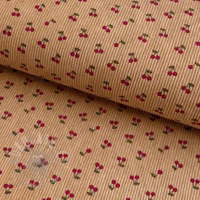 Sztruks STRETCH Little cherry sand