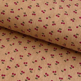 Sztruks STRETCH Little cherry sand