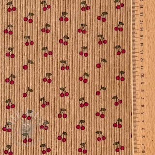 Sztruks STRETCH Little cherry sand