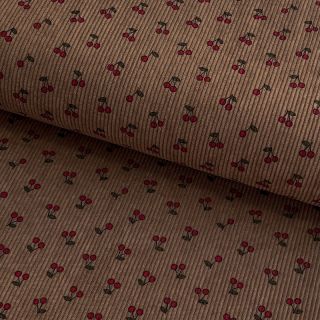 Sztruks STRETCH Little cherry taupe