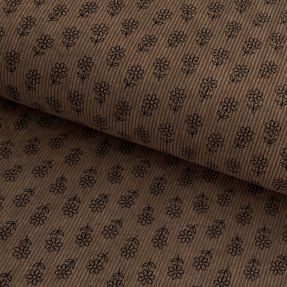 Sztruks STRETCH Little flower taupe