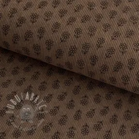Sztruks STRETCH Little flower taupe