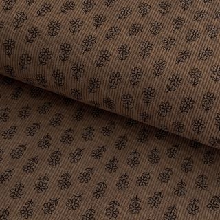 Sztruks STRETCH Little flower taupe