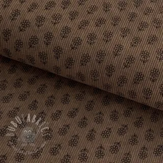 Sztruks STRETCH Little flower taupe