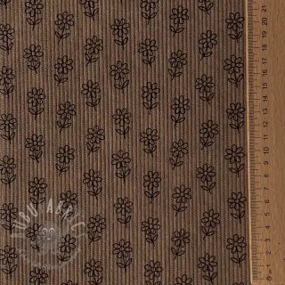 Sztruks STRETCH Little flower taupe