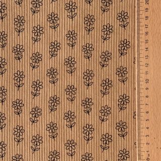 Sztruks STRETCH Little flower sand