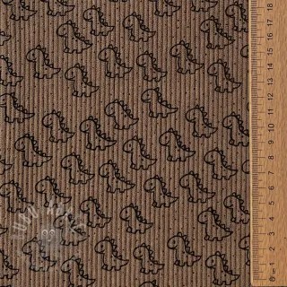 Sztruks STRETCH Little dino taupe
