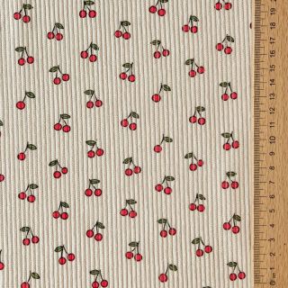 Sztruks STRETCH Little cherry light sand