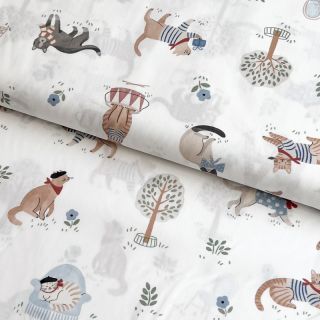 Bawełniana tkanina Vive la France design A digital print