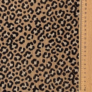 Sztruks STRETCH Little Leopard sand