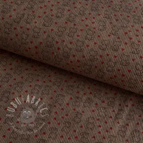 Sztruks STRETCH Little foxes taupe