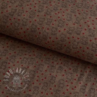 Sztruks STRETCH Little foxes taupe