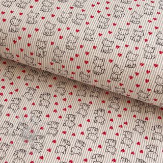 Sztruks STRETCH Little foxes light sand