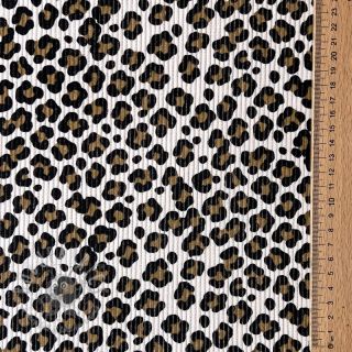 Sztruks STRETCH Little Leopard light sand