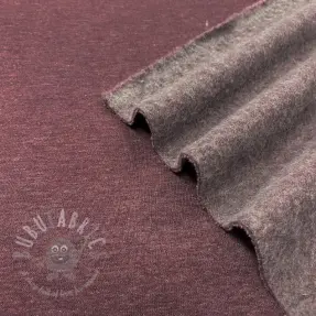 Dresówka drapana JOGGING aubergine melange