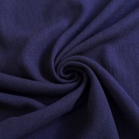 Tkanina wiskozowa z lnem WASHED navy