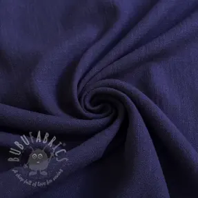 Tkanina wiskozowa z lnem WASHED navy