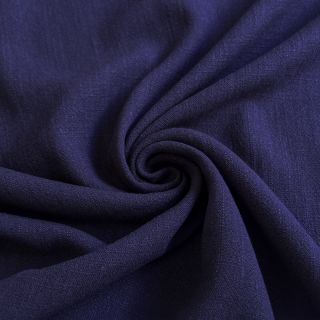 Tkanina wiskozowa z lnem WASHED navy