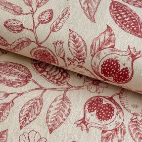 Tkanina dekoracyjna RUSTIC VINTAGE PRINT Granata groseille