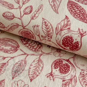 Tkanina dekoracyjna RUSTIC VINTAGE PRINT Granata groseille