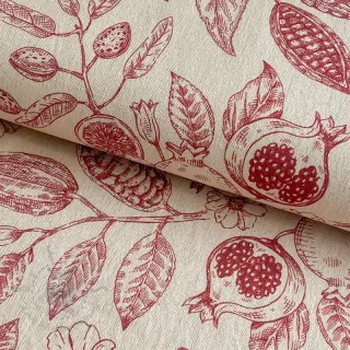 Tkanina dekoracyjna RUSTIC VINTAGE PRINT Granata groseille