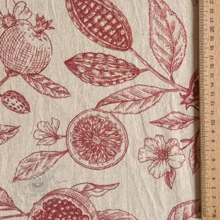 Tkanina dekoracyjna RUSTIC VINTAGE PRINT Granata groseille