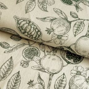 Tkanina dekoracyjna RUSTIC VINTAGE PRINT Granata kaki