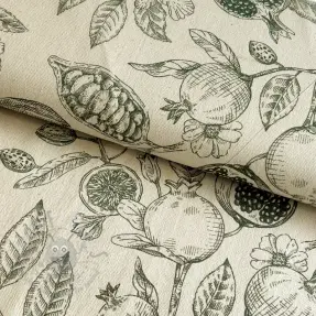 Tkanina dekoracyjna RUSTIC VINTAGE PRINT Granata kaki